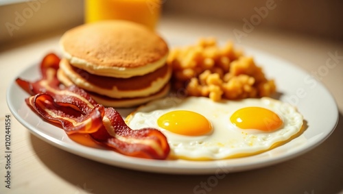Bacon, Eggs, Pancakes, and Hashbrowns