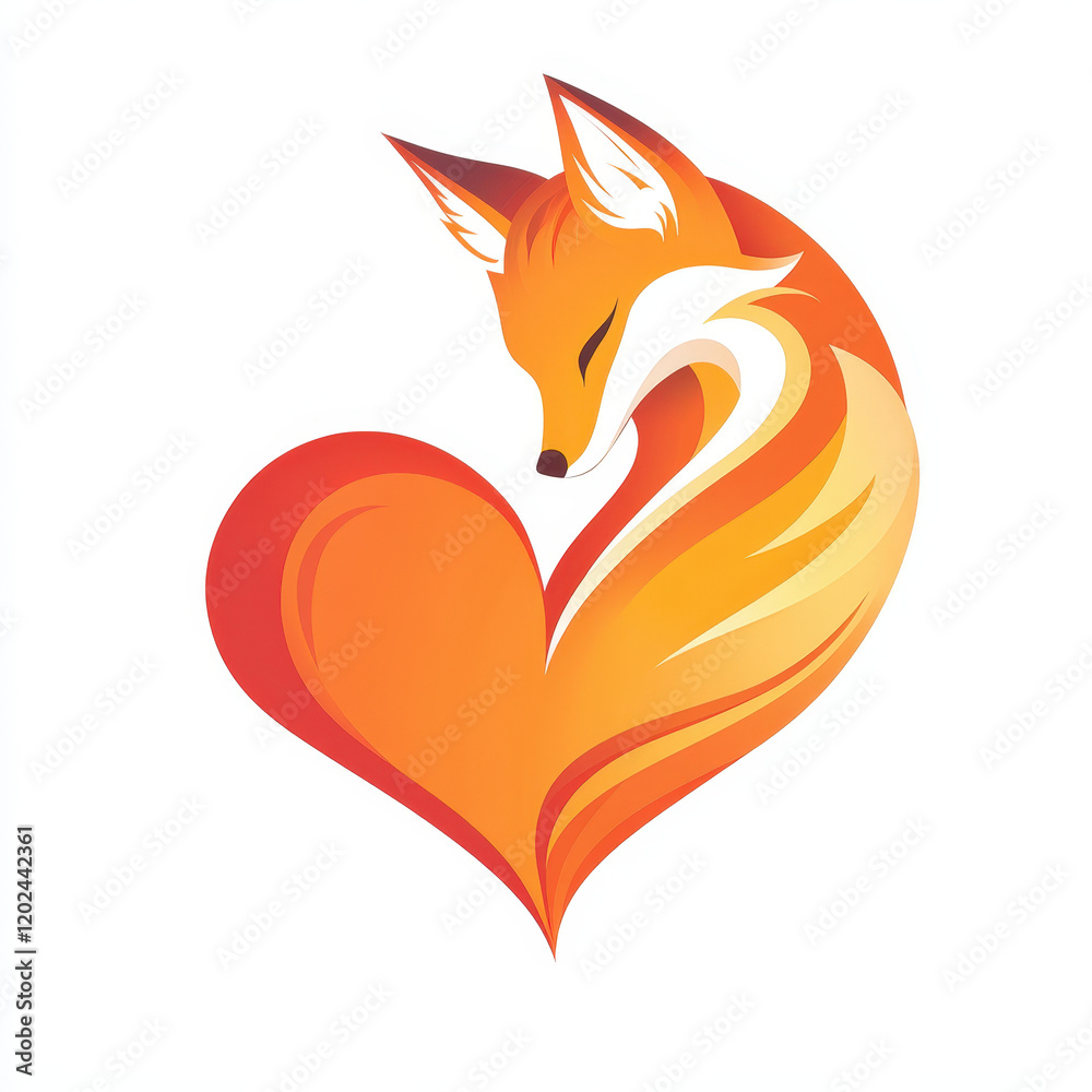Obraz premium Fox Shaped as a Heart