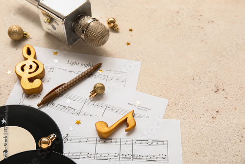Composition with music shee...