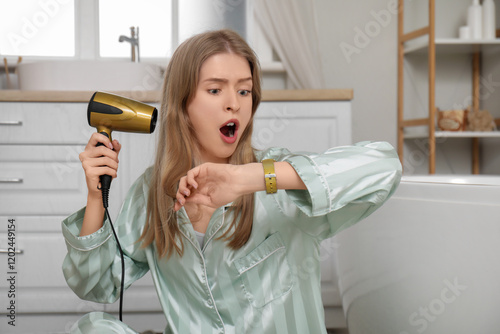 Shocked young woman in paja...