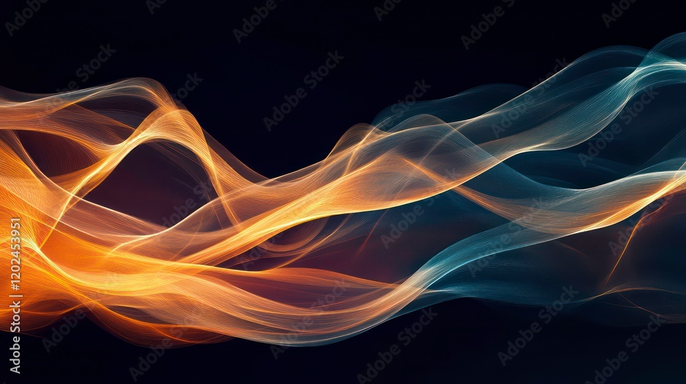 Obraz premium Colorful abstract waves flowing in a dynamic motion