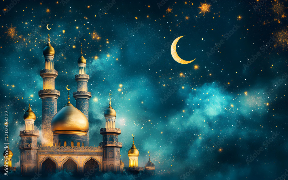 Obraz premium Majestic Mosque Under Starlit Night