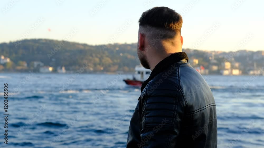 Lonely Man Watching The Strait Lonely Man Watching The Strait
