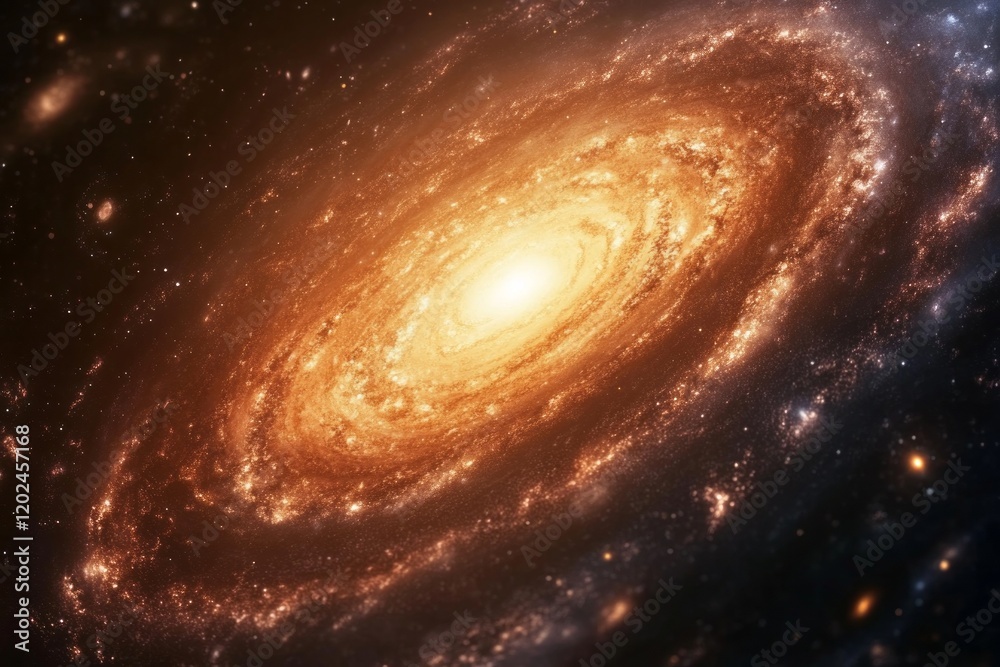 Fototapeta premium A Majestic Spiral Galaxy In Deep Space Showing Stellar Formation