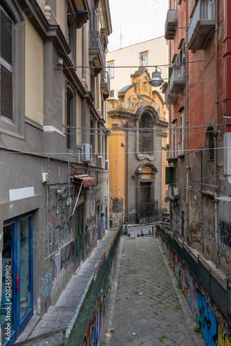 Fototapeta Naklejka Na Ścianę i Meble -  Başlık: Sections and details from the streets of Naples the capital of the Campania region and the 3rd largest city in Italy