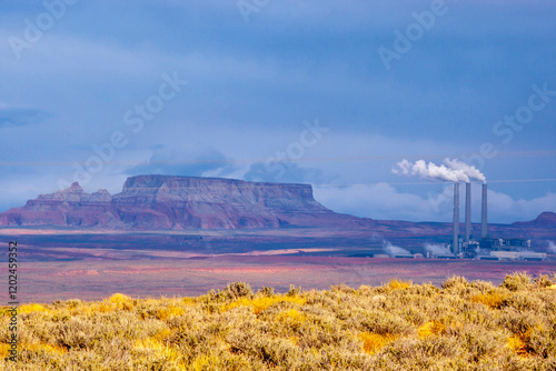 USA, Arizona, Navajo Nation. Coal-fired Navajo Generating Station no longer in operation. photo