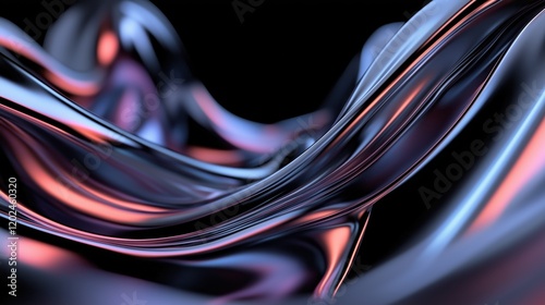 Radiant light beams in silver and neon blue, moving fluidly with a touch of luxury, set against a minimalist dark backdrop.