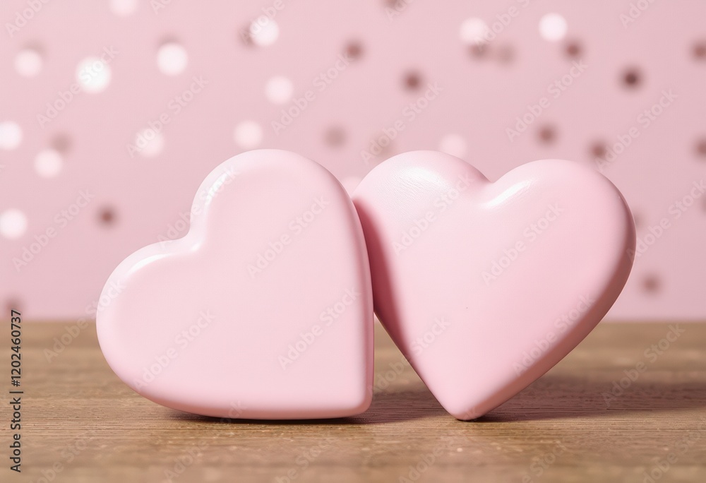 Obraz premium pink heart shaped candy