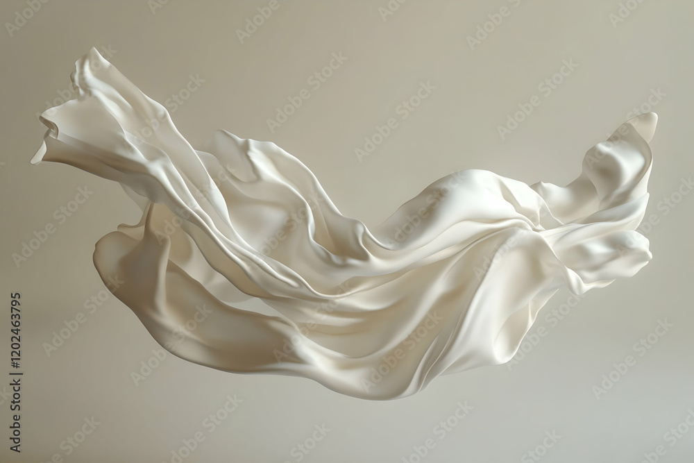 Abstract Swirling White Fabric: Elegance and Grace in Motion Abstract Swirling White Fabric: Elegance and Grace in Motion