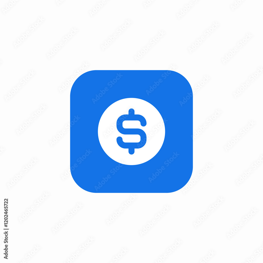 dollar coin blue background icon sign vector dollar coin blue background icon sign vector