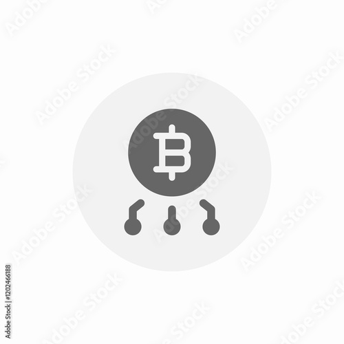 grey bitcoin network icon sign vector