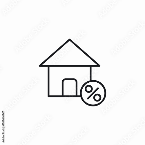 house discount icon sign vector