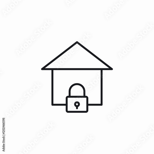 house lock icon sign vector