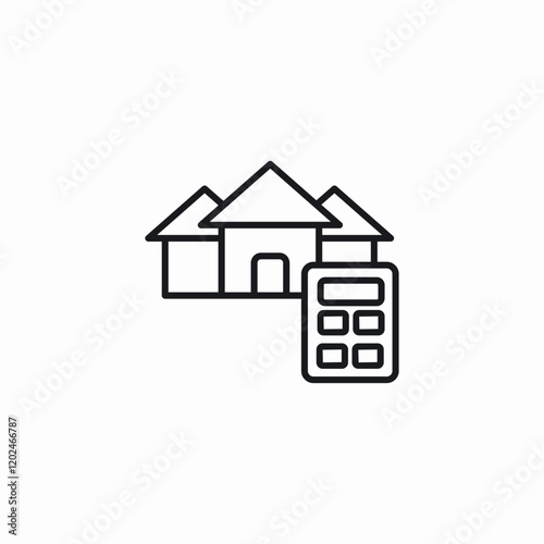 housing calculator icon sign vector