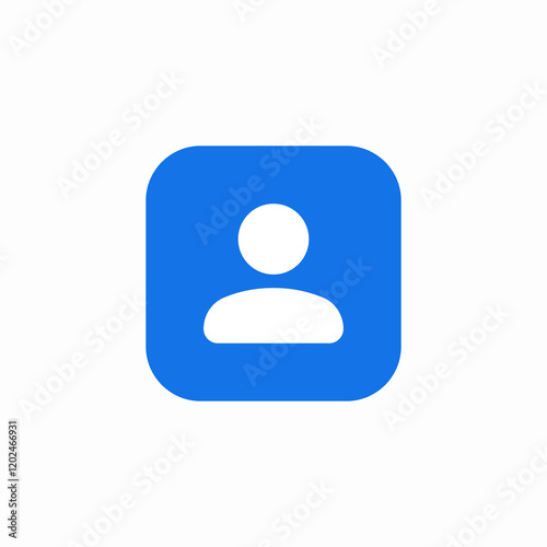 human portrait blue background icon sign vector