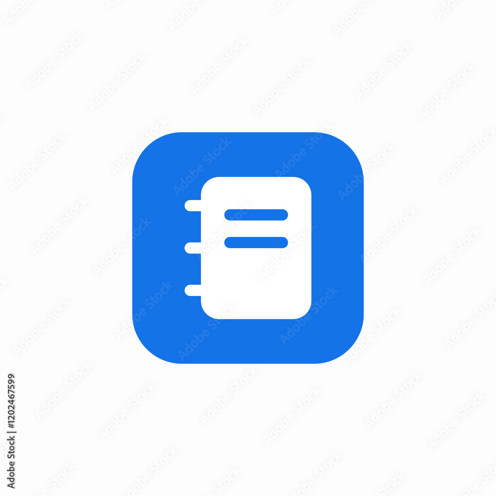 spiral notebook blue background icon sign vector spiral notebook blue background icon sign vector