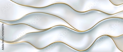Elegant White and Gold Abstract Waves Background Texture