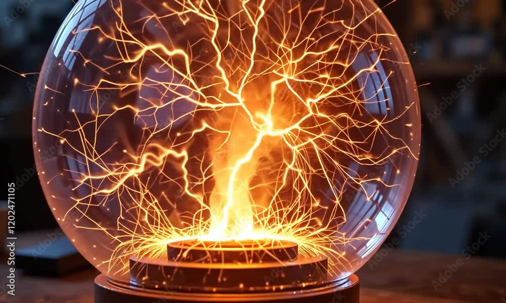 elektrisches Plasma in einer Glaskugel