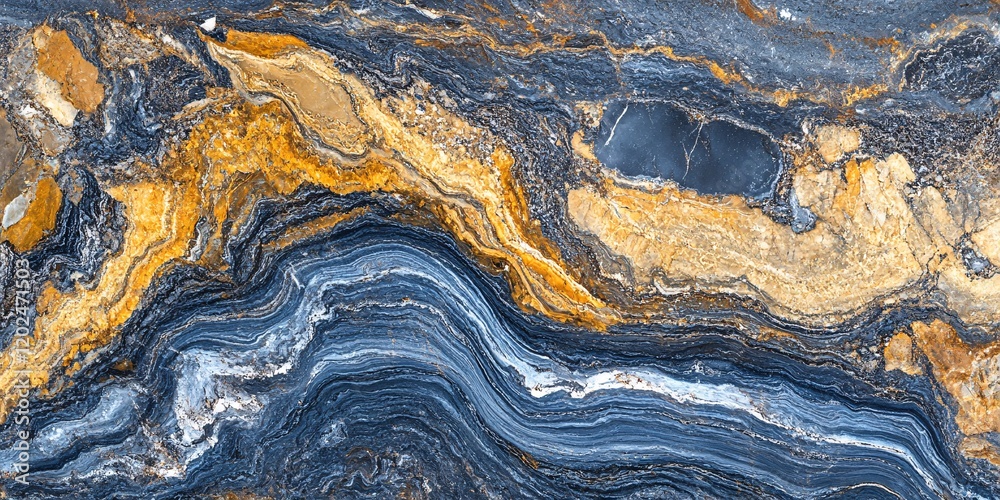 Abstract Blue and Gold Marble Texture Background Swirling Pattern Abstract Blue and Gold Marble Texture Background Swirling Pattern