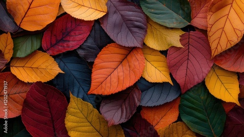 Wallpaper Mural Autumn leaves background, vibrant colors, nature texture, fall season, design element Torontodigital.ca