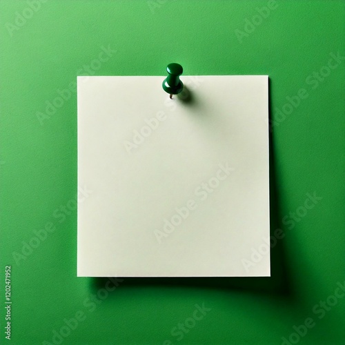 note paper with push pin on a green backdrop