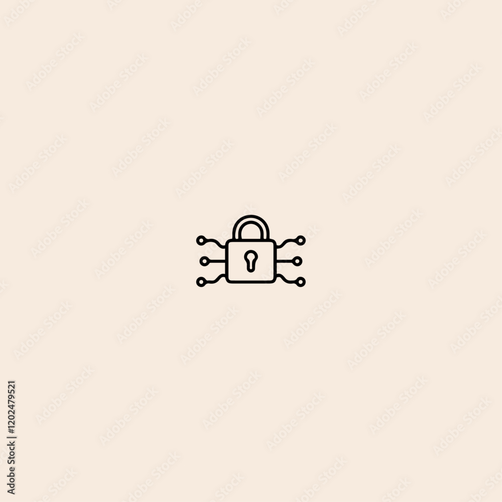 Obraz premium Vpn, encryption, security icon flat vector design.