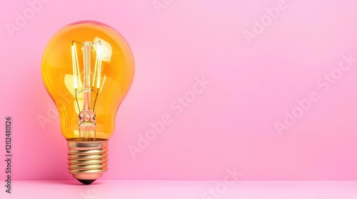 Illuminated Ideas Amber Lightbulb on Pink