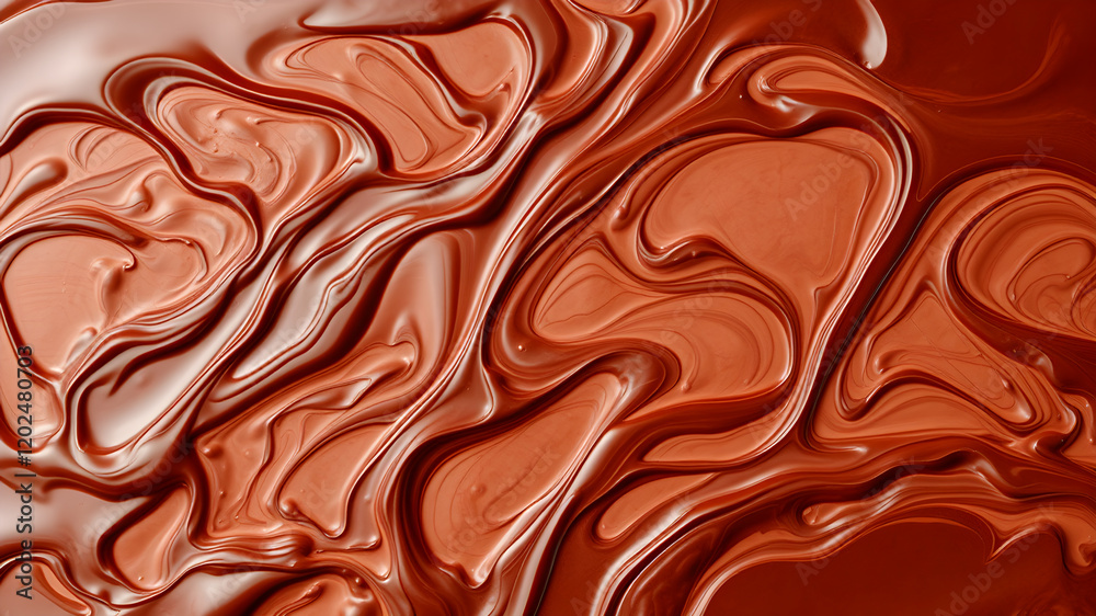 Processed collage of melted liquid chocolate texture. Background for banner, backdrop or texture for 3D mapping. Generative AI Processed collage of melted liquid chocolate texture. Background for banner, backdrop or texture for 3D mapping. Generative AI