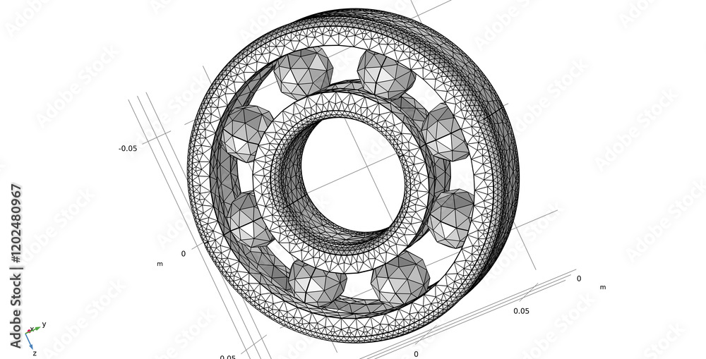 Metal ball bearing drawing.
Computer 3d modeling. Technic cad analysis.
Investigation of parameters of steel mechanical part
using computer aided design system.
Engineering calculation. Metal ball bearing drawing.
Computer 3d modeling. Technic cad analysis.
Investigation of parameters of steel mechanical part
using computer aided design system.
Engineering calculation.