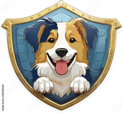A bold dog Bernese Mountain vector design, and puppy friendly dog character.