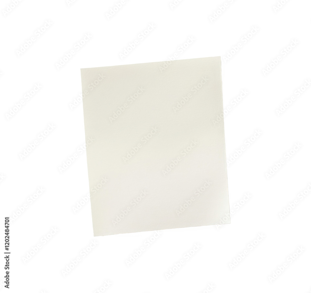 White post it note with shadow on transparent background (png image)