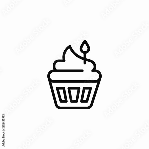 celebration cupcake icon sign vector