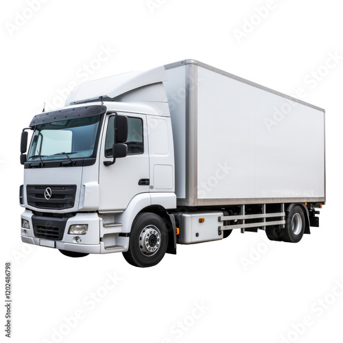 White truck. Isolated on transparent background.