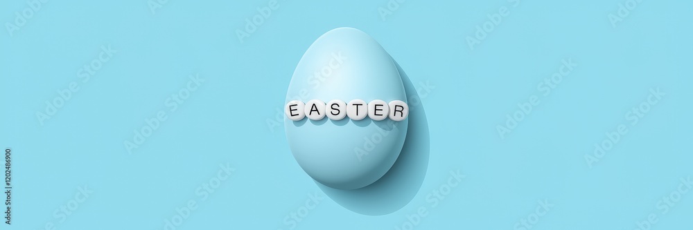 Blue Easter Egg with Letter Beads Blue Easter Egg with Letter Beads