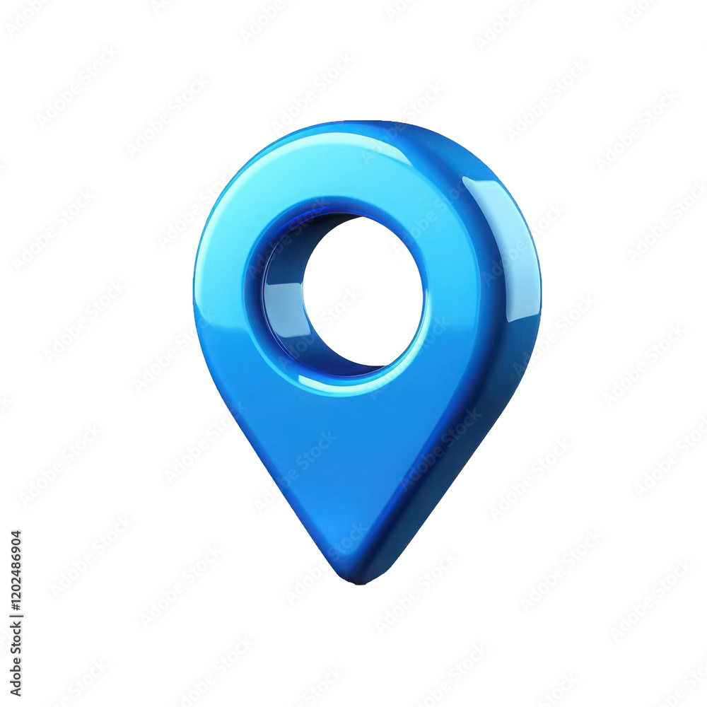 Blue location icon 3d isolated on transparent background
Blue location icon 3d isolated on transparent background