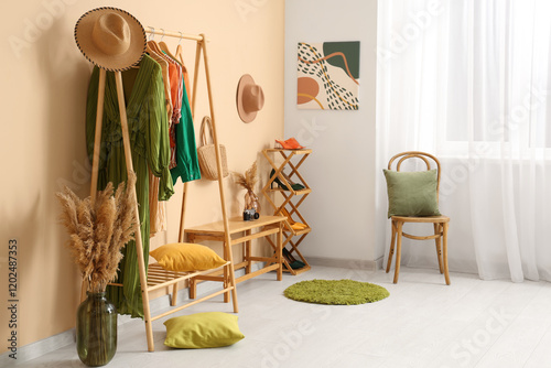 Cozy dressing room interior...