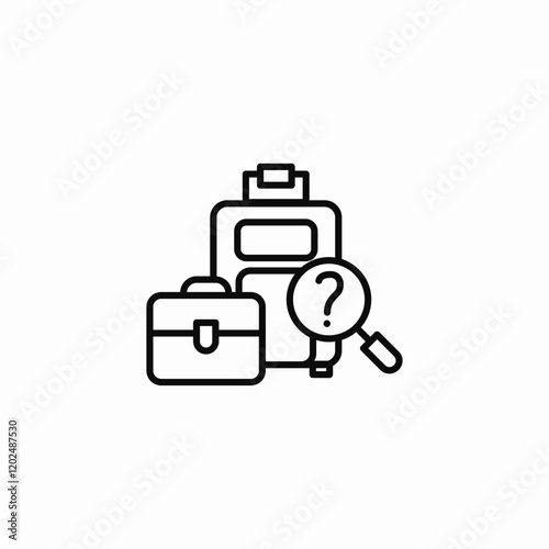 luggage search icon sign vector