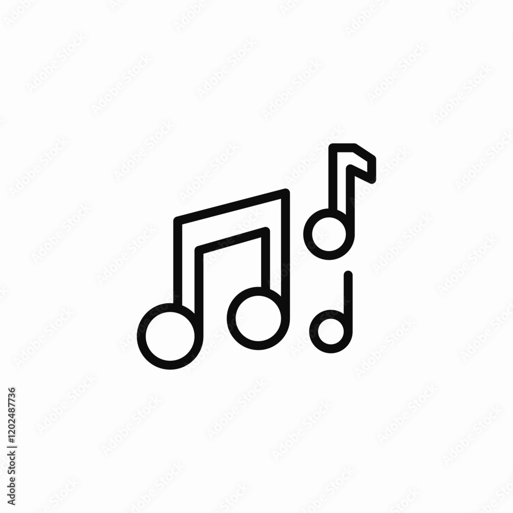 multiple music notes icon sign vector multiple music notes icon sign vector