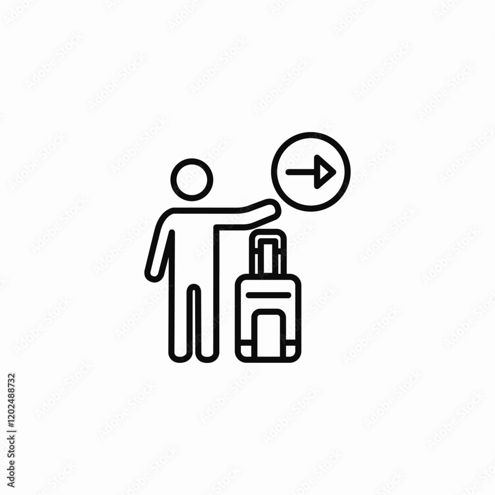 travel luggage directions icon sign vector travel luggage directions icon sign vector