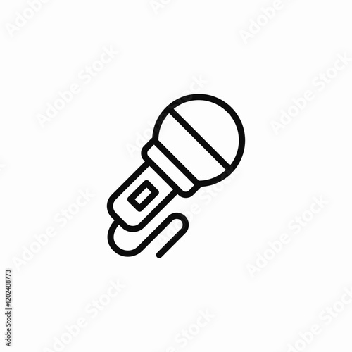 wired microphone icon sign vector