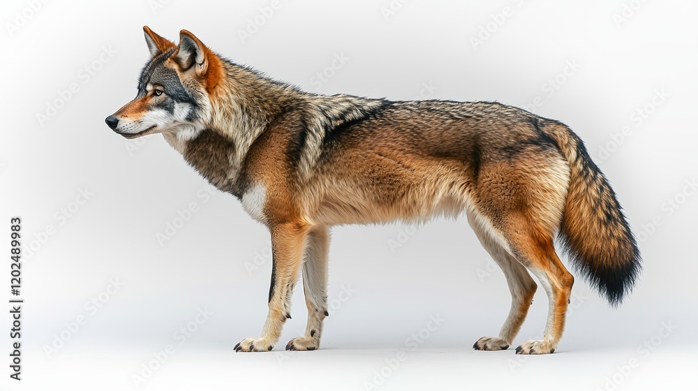 Obraz premium Majestic Iberian Wolf Profile: A Study in Wild Beauty