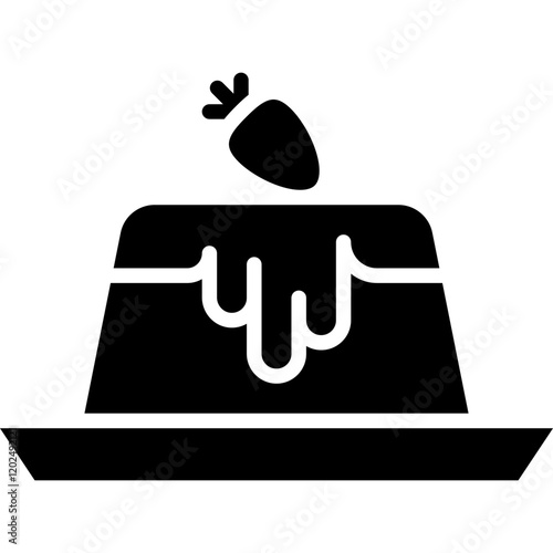 Panna Cotta icon single vector illustration