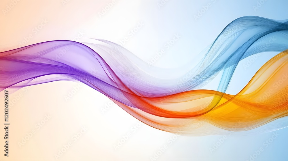 Abstract Colorful Waves Flowing Smoothly Across a Soft Background Abstract Colorful Waves Flowing Smoothly Across a Soft Background