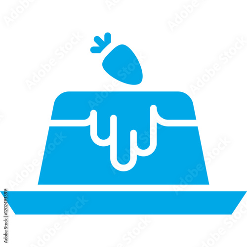Panna Cotta icon single vector illustration