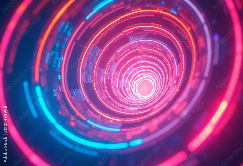 A vivid swirl of neon colors, creating a hypnotic vortex effect, with glowing edges and soft gradients, futuristic and vibrant A vivid swirl of neon colors, creating a hypnotic vortex effect, with glowing edges and soft gradients, futuristic and vibrant