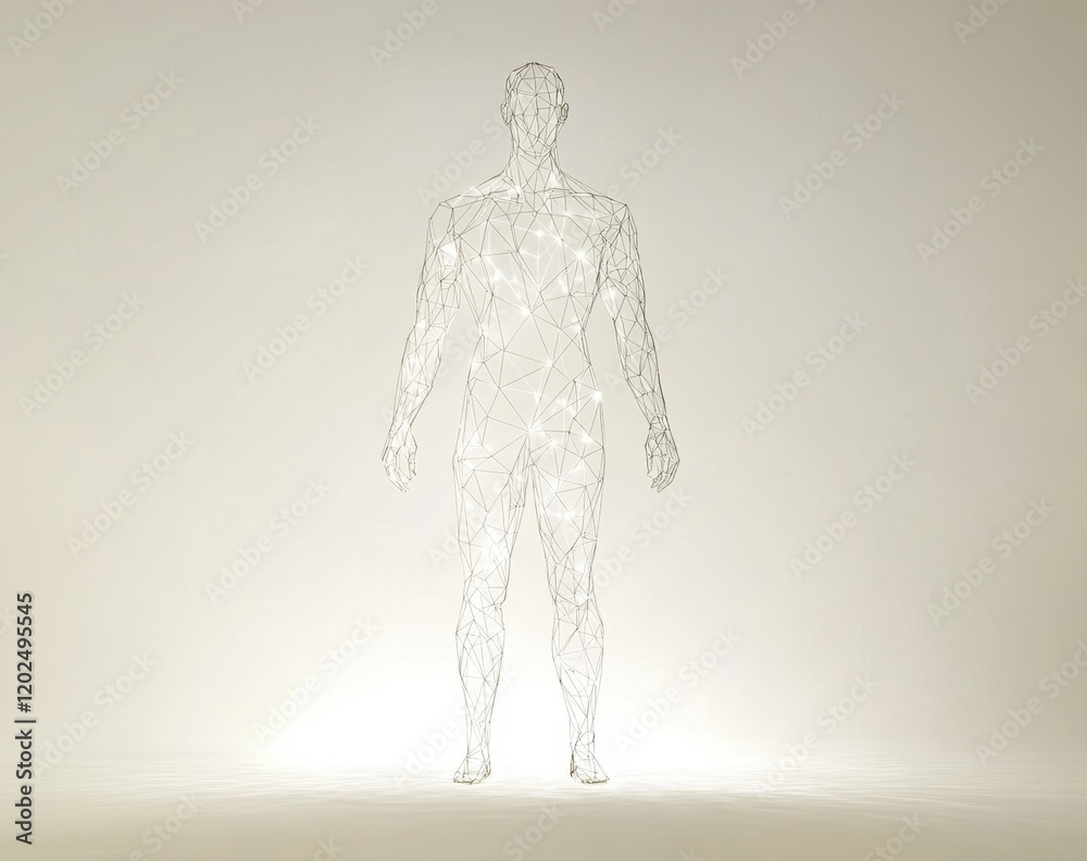 A digital illustration of an abstract human silhouette made up of interconnected lines and dots, symbolizing the complexity of AI technology Generative AI A digital illustration of an abstract human silhouette made up of interconnected lines and dots, symbolizing the complexity of AI technology Generative AI
