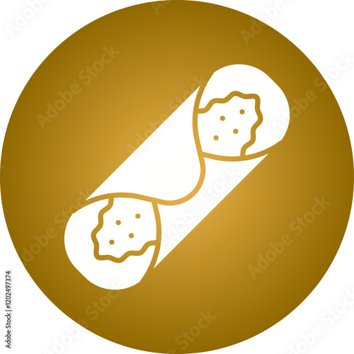 Cannoli icon single vector illustration