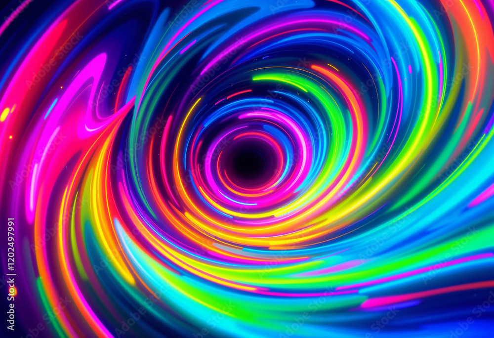 A vivid swirl of neon colors, creating a hypnotic vortex effect, with glowing edges and soft gradients, futuristic and vibrant A vivid swirl of neon colors, creating a hypnotic vortex effect, with glowing edges and soft gradients, futuristic and vibrant