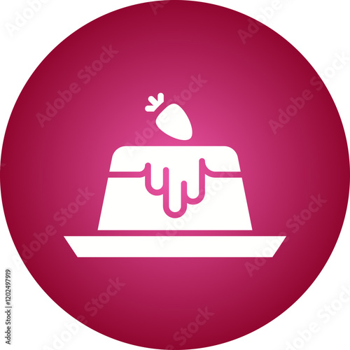 Panna Cotta icon single vector illustration