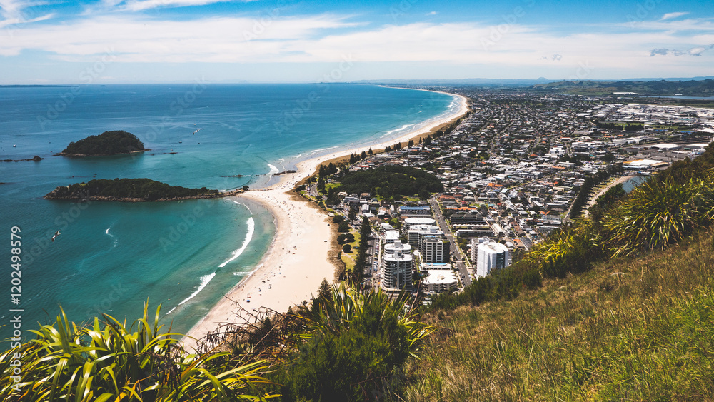 Tauranga mount maunganui new zealand beaches ocean clear day sky blue calm water Tauranga mount maunganui new zealand beaches ocean clear day sky blue calm water